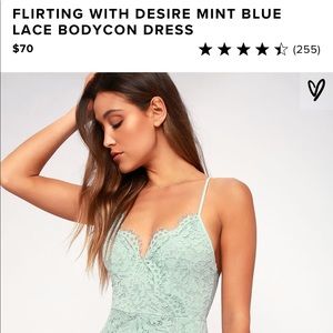 Lulus Flirting with Desire Mint Lace Bodycon Dress